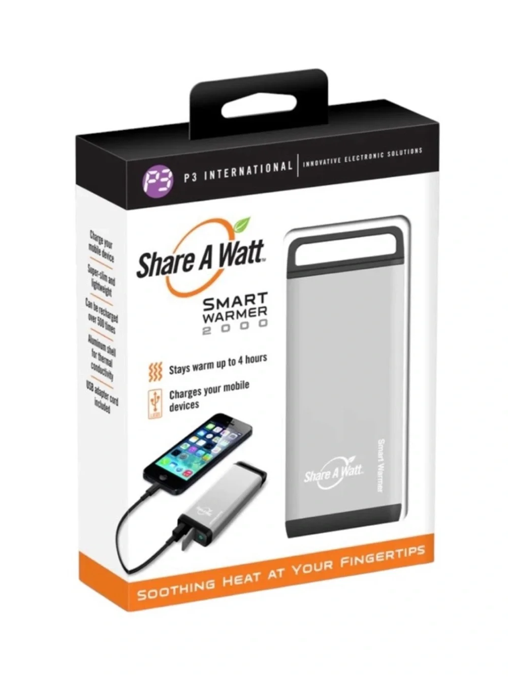 Portable Charger & Hand Warmer by Smart Warmer 2000 - Silver (1)